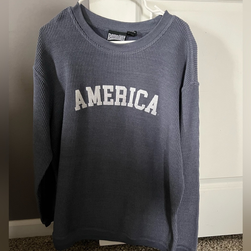 America Navy Corded Crew- XL